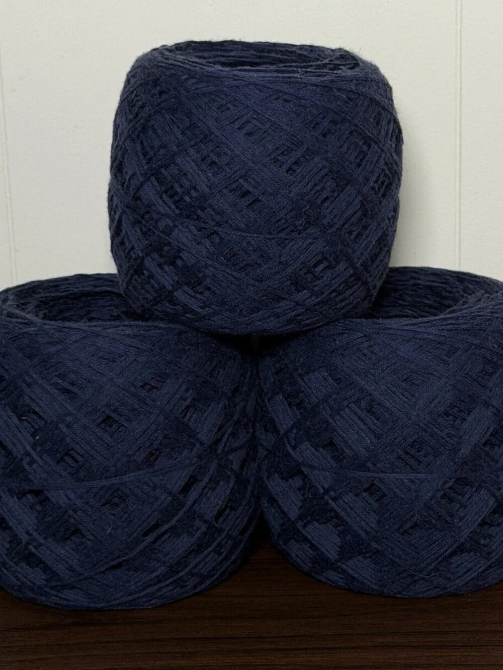 Reclaimed 100% Cotton Sport/DK Yarn 747-893 Yds Navy 326g (3 Cakes)